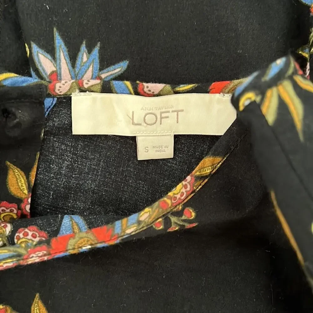 LOFT Puff Sleeve Printed Blouse - Picture 6 of 7